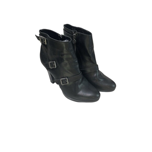 Simply Vera Vera Wang Shoes - Womens Simply Vera Vera Wang Biker Ankle Heel Boots Black Zip Sides size 8.5